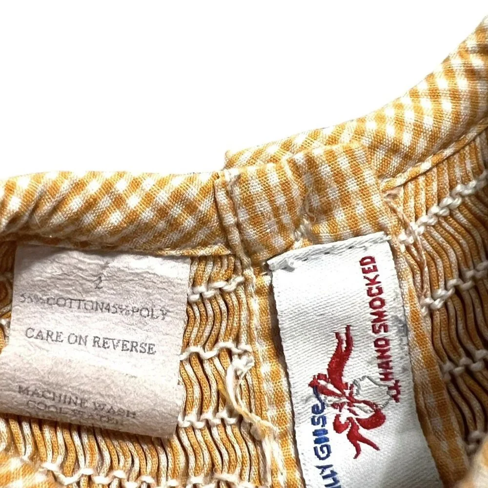 Silly Goose Sz 2 Orange Gingham Smocked Octopus Dress